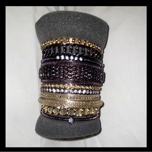 Elegant Gold and Black Bracelet Set